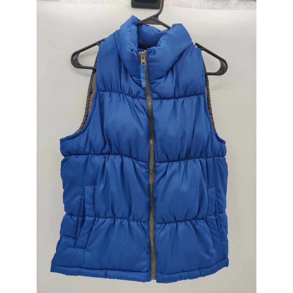 Old Navy Mens Smll Blue Quilted Puffer Vest Full Zip Sleeveless Jacket Outerwear